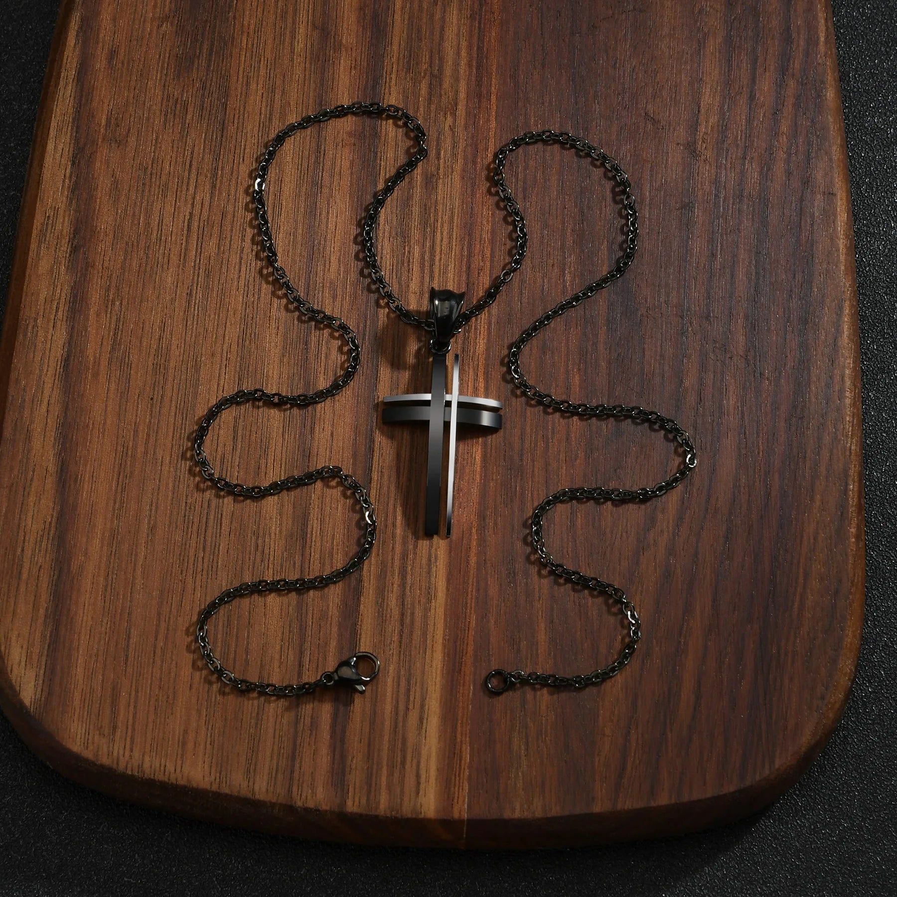 Men's Cross Necklace Two Colors 3D Modern