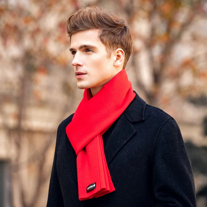 Maikun Wool Scarf Men's Winter Cold-Proof Warm Cashmere
