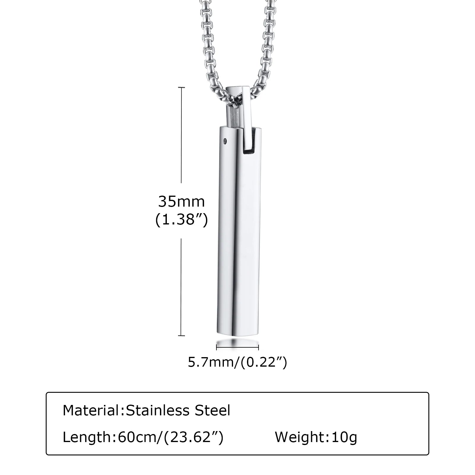 Men's 3D Geometric Rectangle Luxury Elegant Necklace