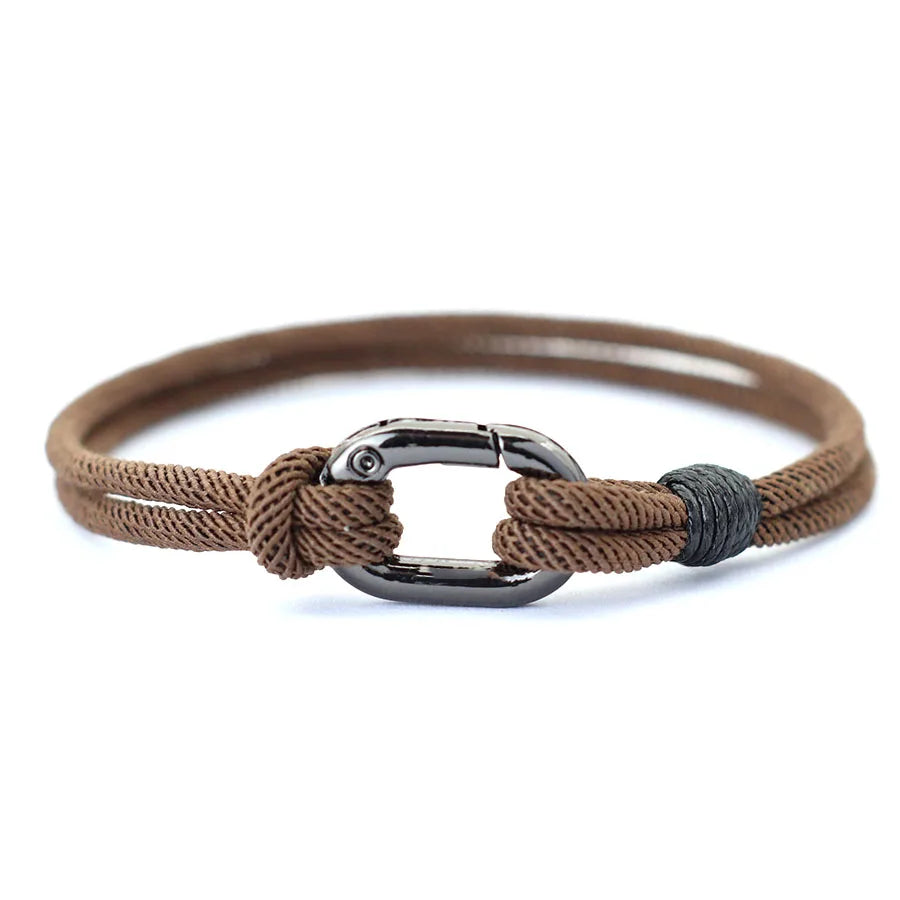 Elegant Rope and Clip 4mm Modern Men's Bracelet