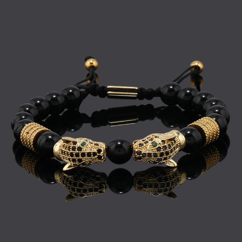 Men's Adjustable Style Stainless Steel Luxury Leopard Bracelet