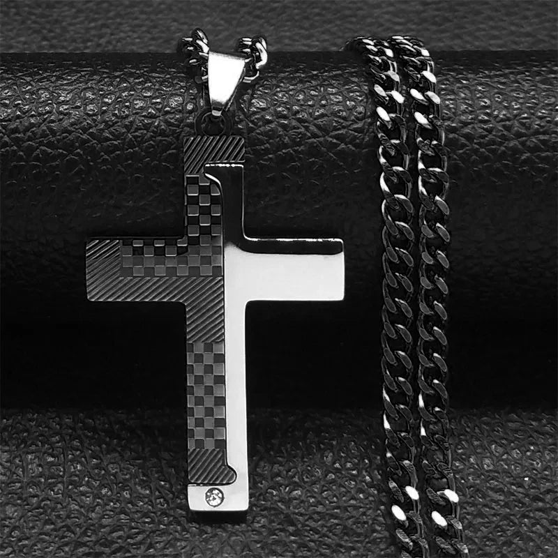 Men's Cross Necklace Crucifix Goth Style