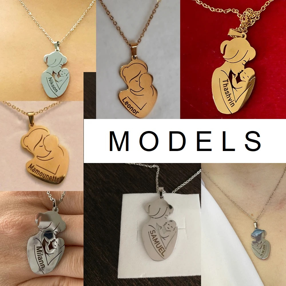 Personalized Mother And Son Name Necklace For Women