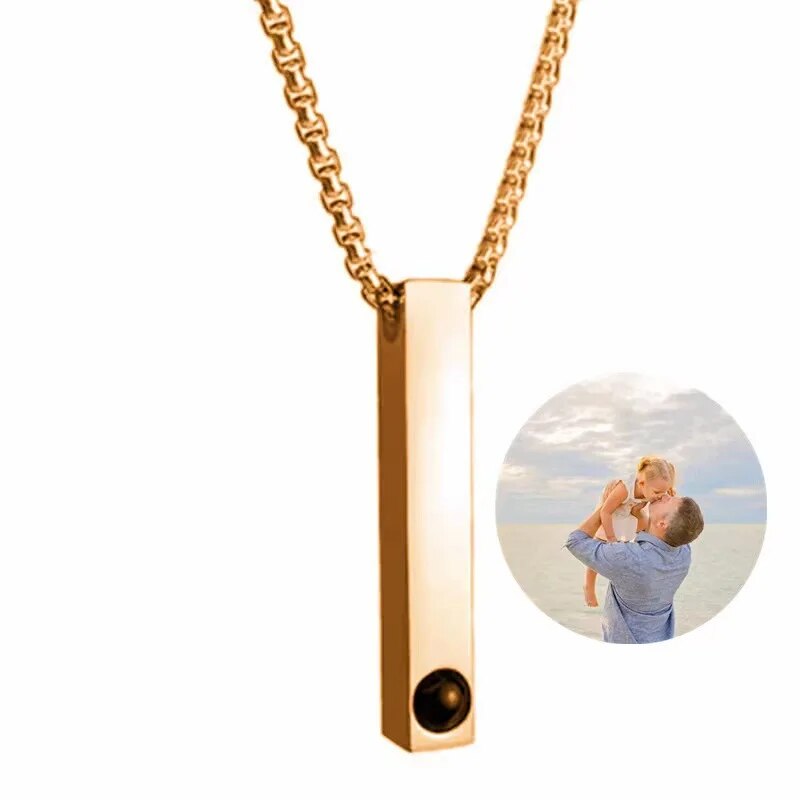 Personalized Photo Necklace 3D Rectangle Infinity Souvenir