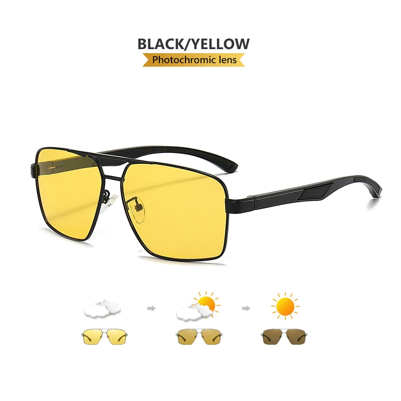 Photochromic Sunglasses UV400 Polarized Night Vision Anti-Glare Driving