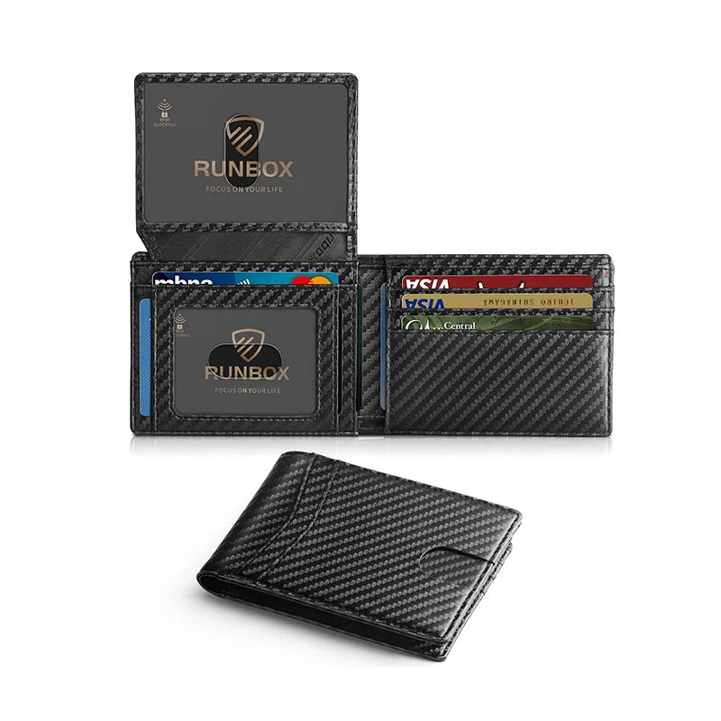 Men's Ultra Thin Leather Wallet With 13 Card Slots and RFID Blocking