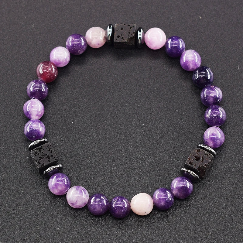 Men's Matte Volcanic Black Block Retro Bracelet