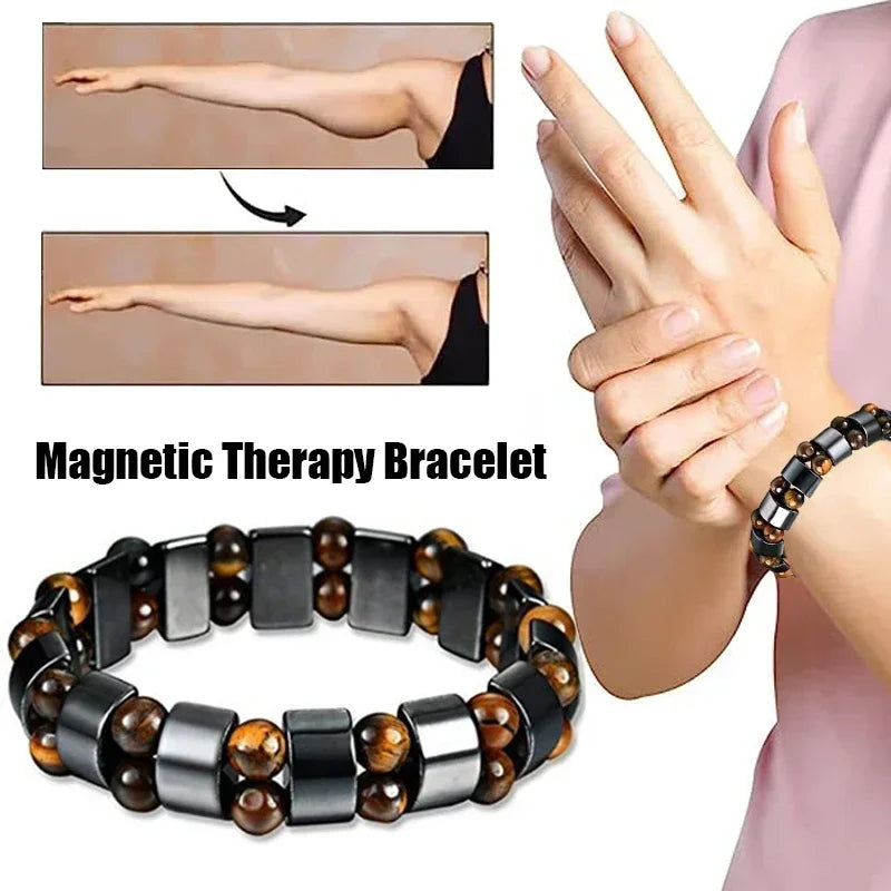 Tiger Eye Lymphatic Detox Bracelet Natural Stone Magnetic Therapy Men