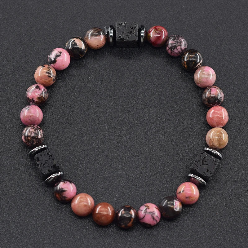 Men's Matte Volcanic Black Block Retro Bracelet