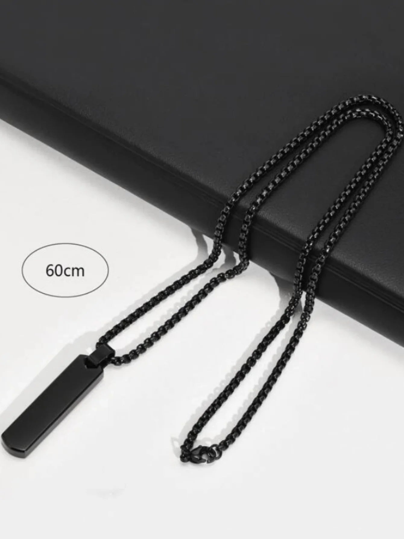 Luxury 3D Round Edge Rectangle Men's Necklace