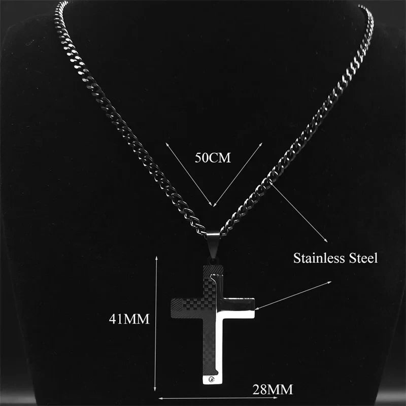 Men's Cross Necklace Crucifix Goth Style