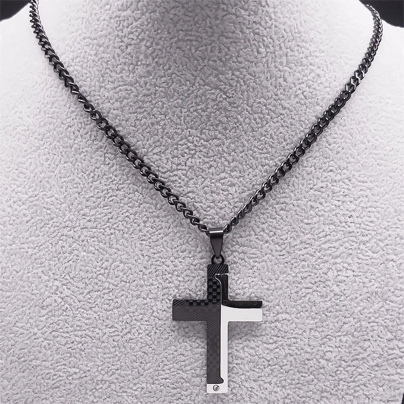 Men's Cross Necklace Crucifix Goth Style