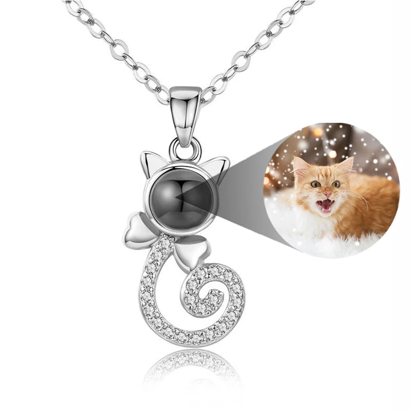 Personalized Pet Photo Necklace Infinite Tail Souvenir