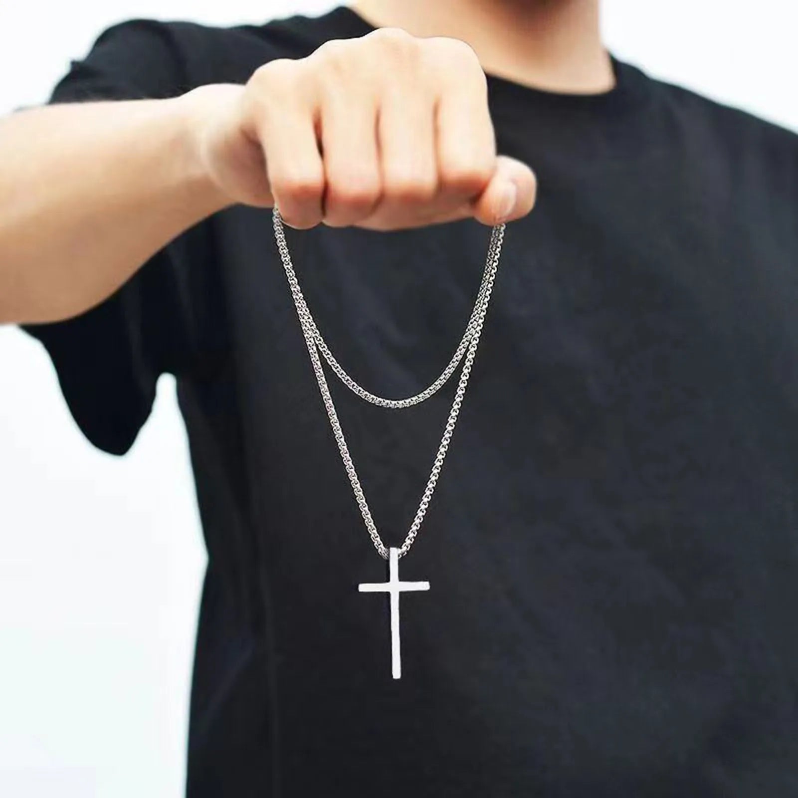 Sophisticated Cross Necklace Model Design for Men
