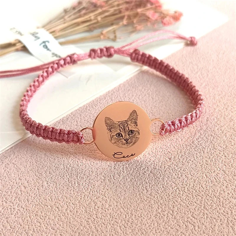 Personalized Pet Name Photo Bracelet Souvenir