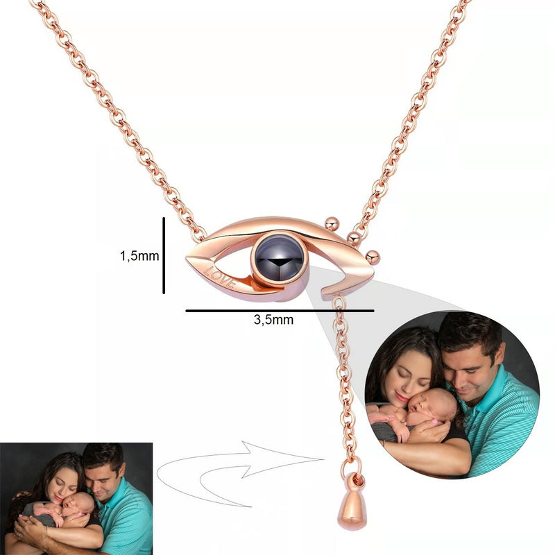 Customized Infinity Eye Photo Necklace