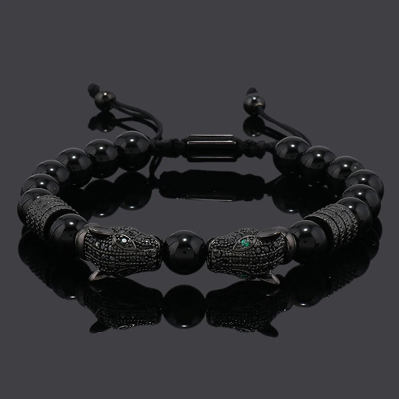 Men's Adjustable Style Stainless Steel Luxury Leopard Bracelet