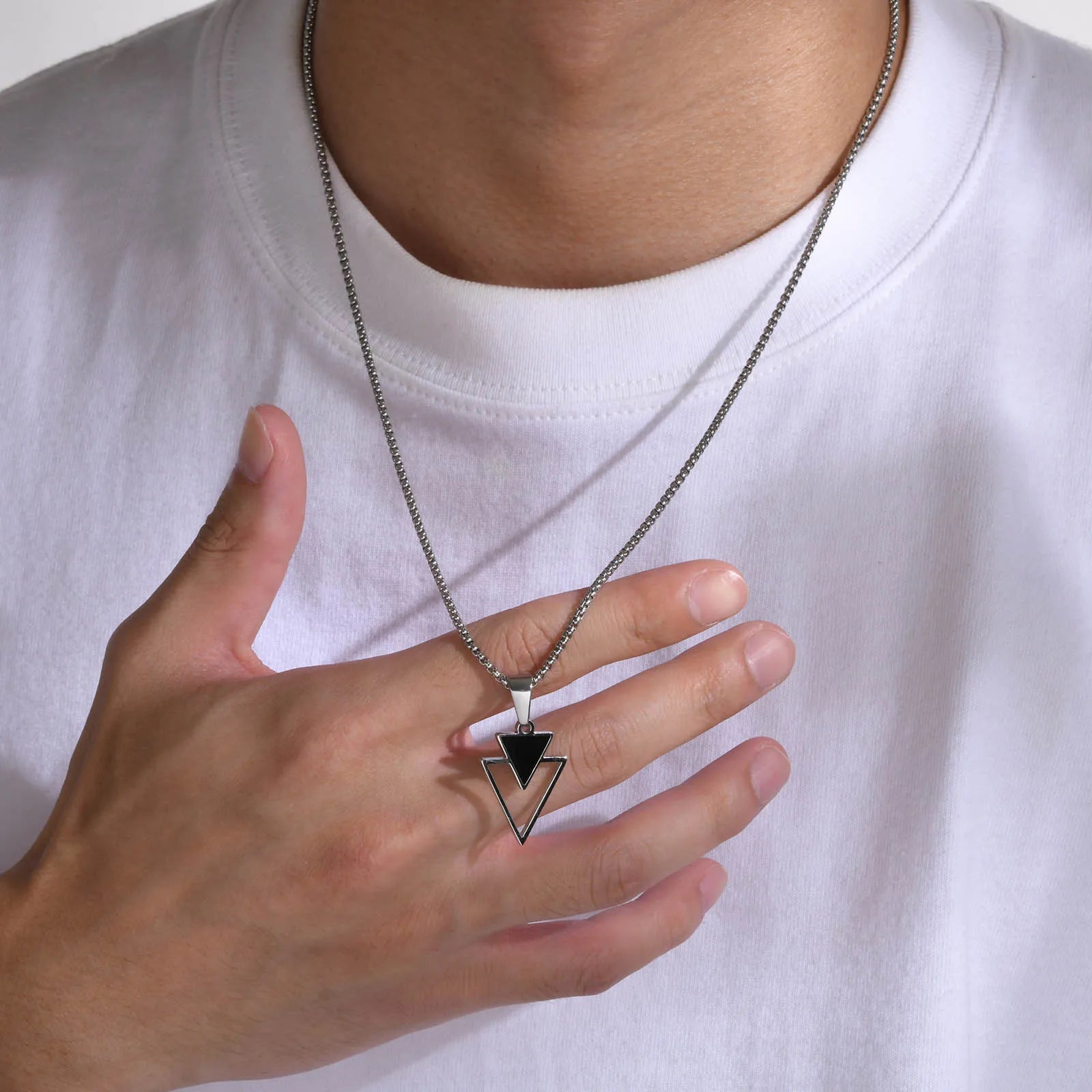 Men's Modern 3D Triangle Elegant Necklace
