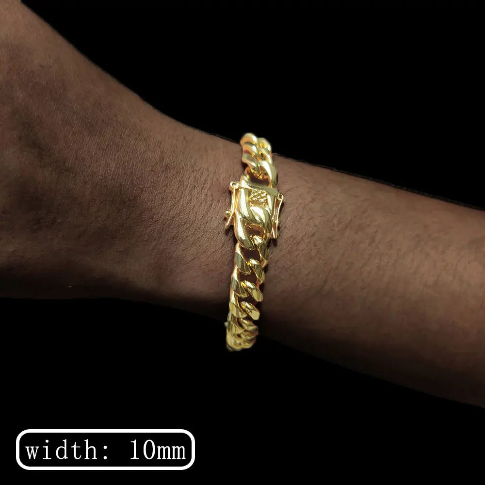 Miami Gold Curb Cuban Bracelet