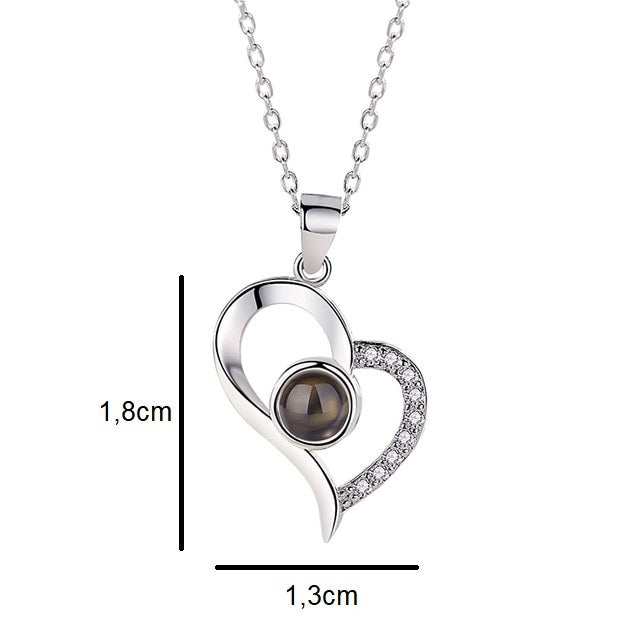 Customized Infinity Heart Photo Necklace