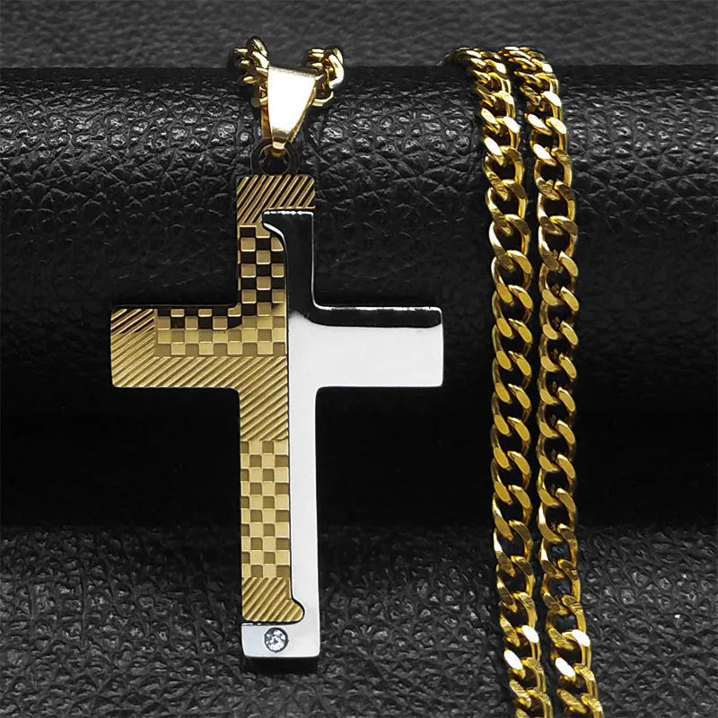 Men's Cross Necklace Crucifix Goth Style