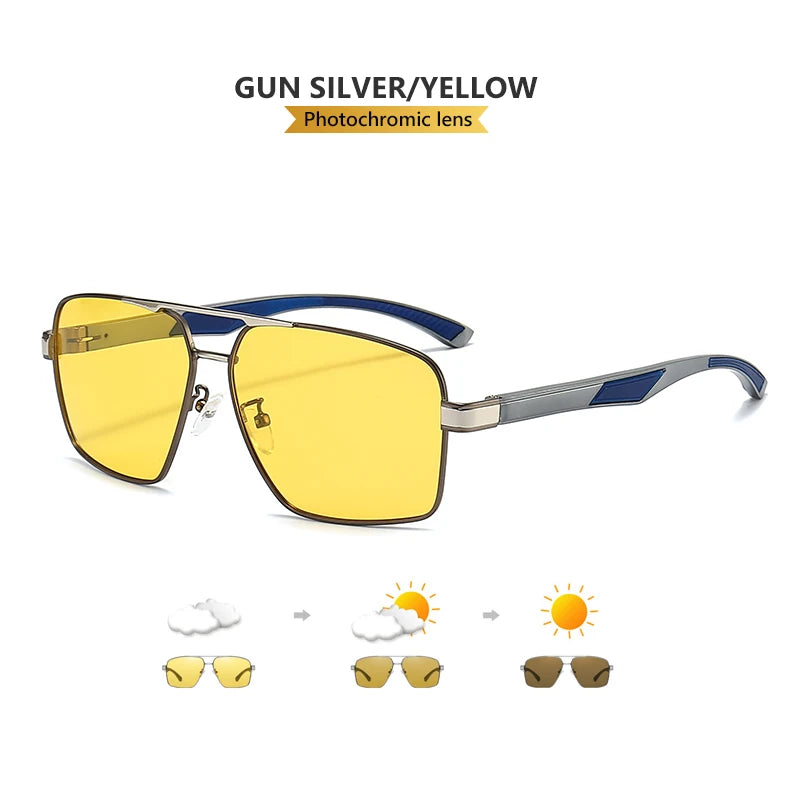 Photochromic Sunglasses UV400 Polarized Night Vision Anti-Glare Driving
