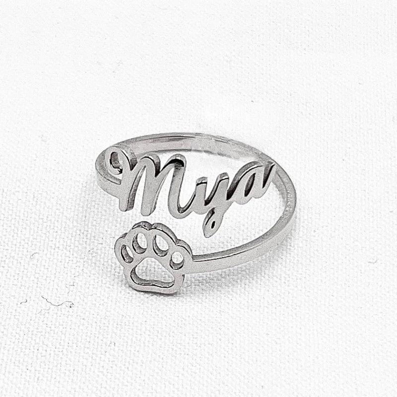 Personalized Paw Ring Name Of Your Pet