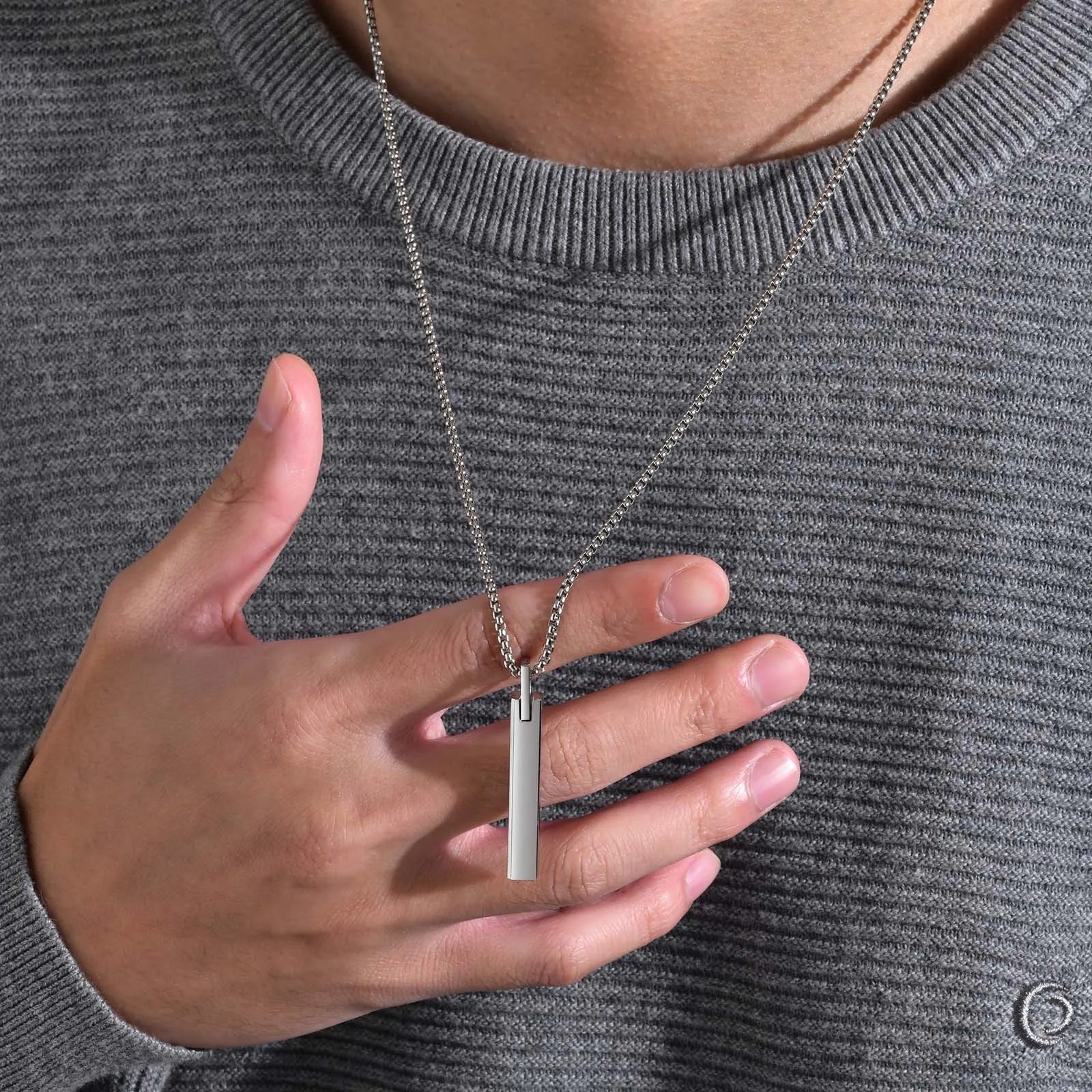 Men's 3D Geometric Rectangle Luxury Elegant Necklace