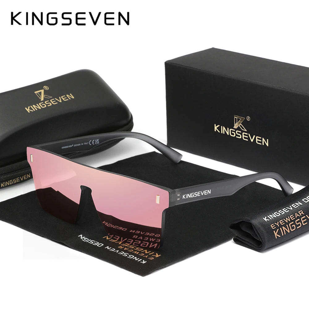 Fashion Rimless Sunglasses Unisex UV400 Polarized Square Lens