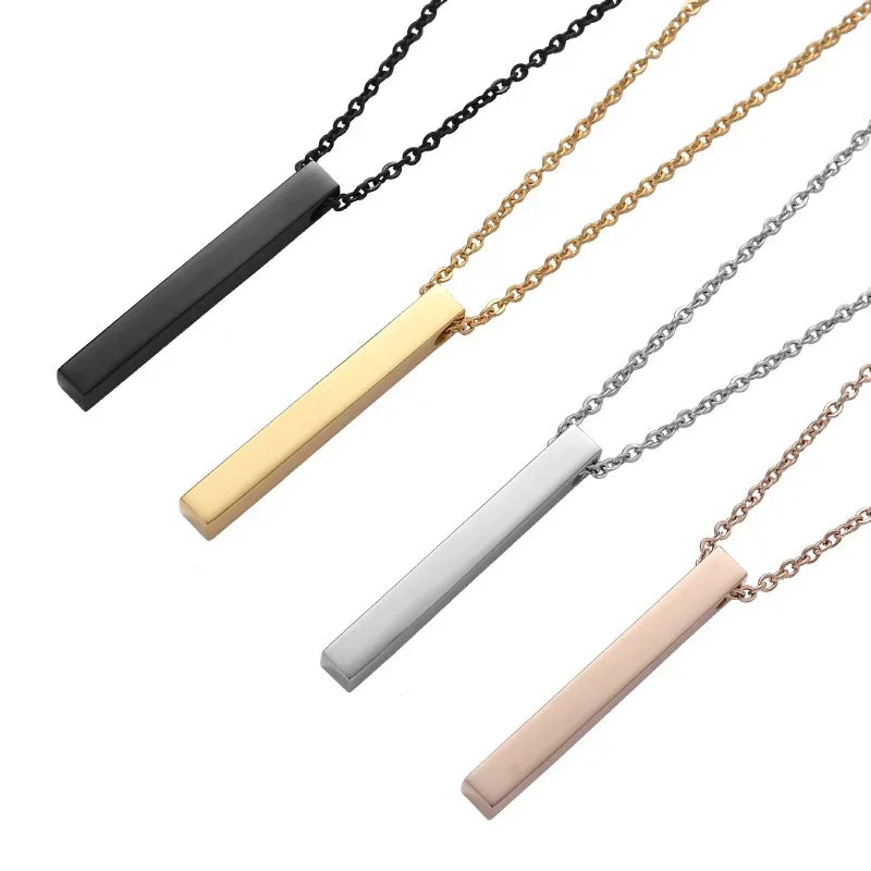 Men's Modern Minimalist 3D Bar Necklace