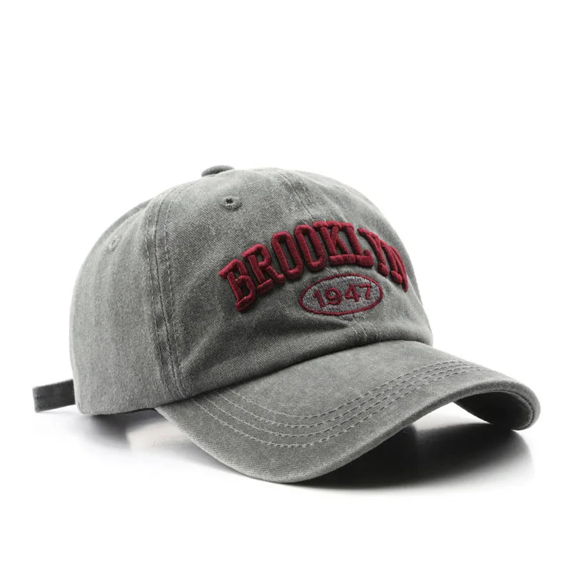 Retro Brooklyn Letter Embroidery Baseball Caps Unisex Adjustable