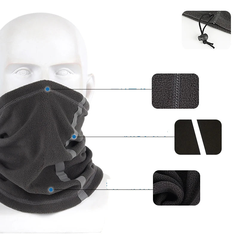 Scarf Neck Reflective Bandana Unisex Cover Adjustable Warm Fleece