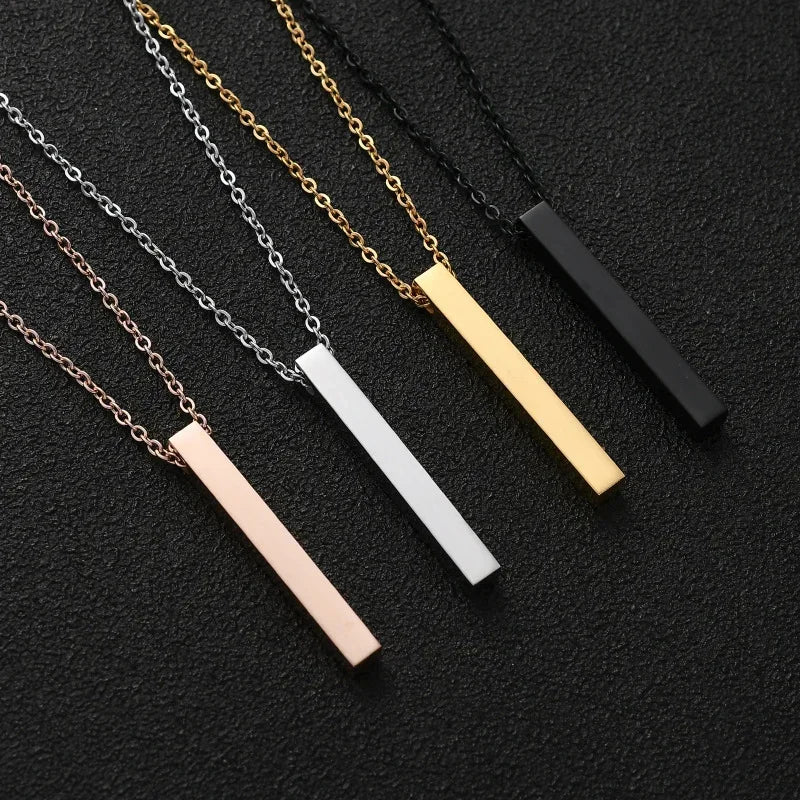 Men's Modern Minimalist 3D Bar Necklace