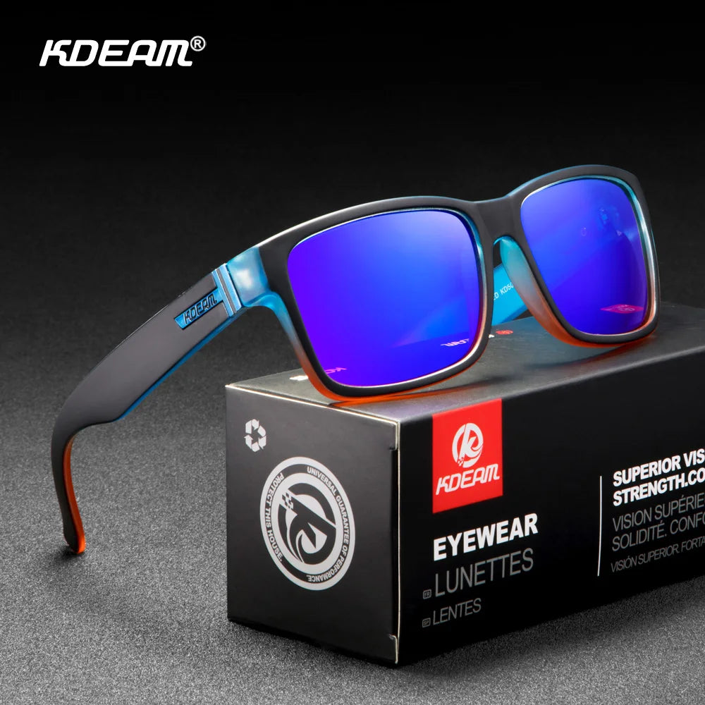 KDEAM Sunglasses Unisex UV400 Polarized Square Lens Photochromic