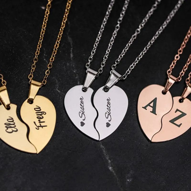 Women's Integrated Double Heart Personalized Name Necklace