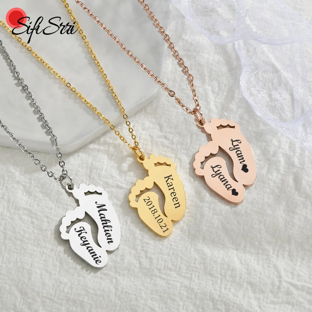 Personalized Name Necklace Women's Foot