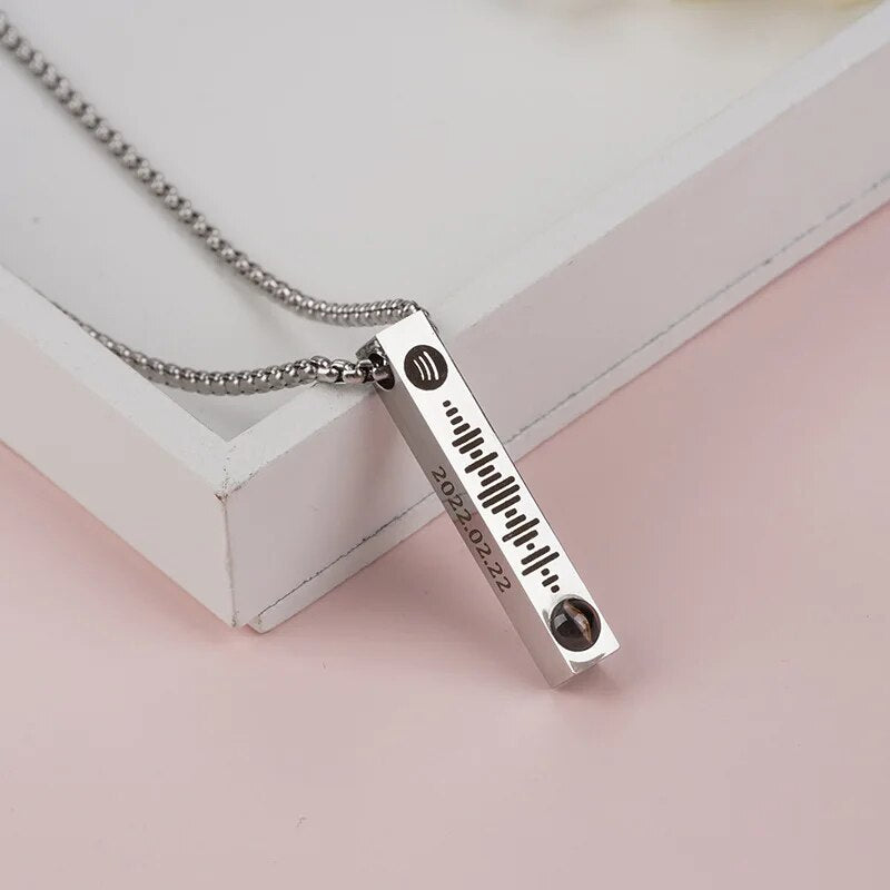 Personalized Photo Necklace 3D Rectangle Infinity Souvenir