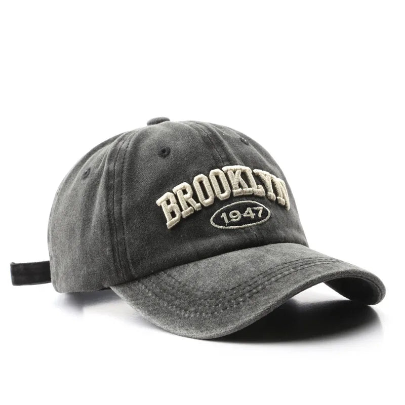 Retro Brooklyn Letter Embroidery Baseball Caps Unisex Adjustable