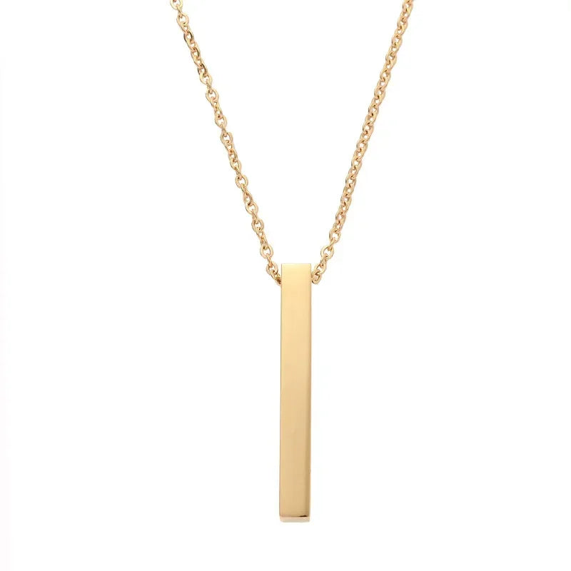 Men's Modern Minimalist 3D Bar Necklace