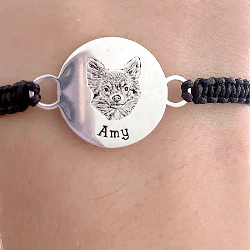 Personalized Pet Name Photo Bracelet Souvenir