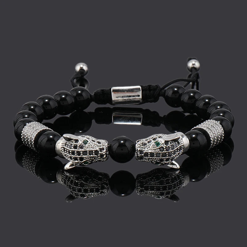 Men's Adjustable Style Stainless Steel Luxury Leopard Bracelet