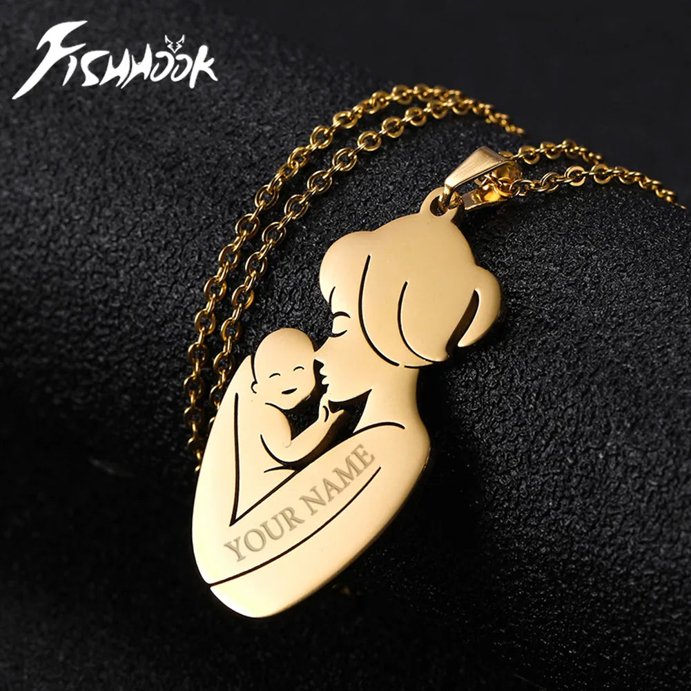 Personalized Mother And Son Name Necklace For Women