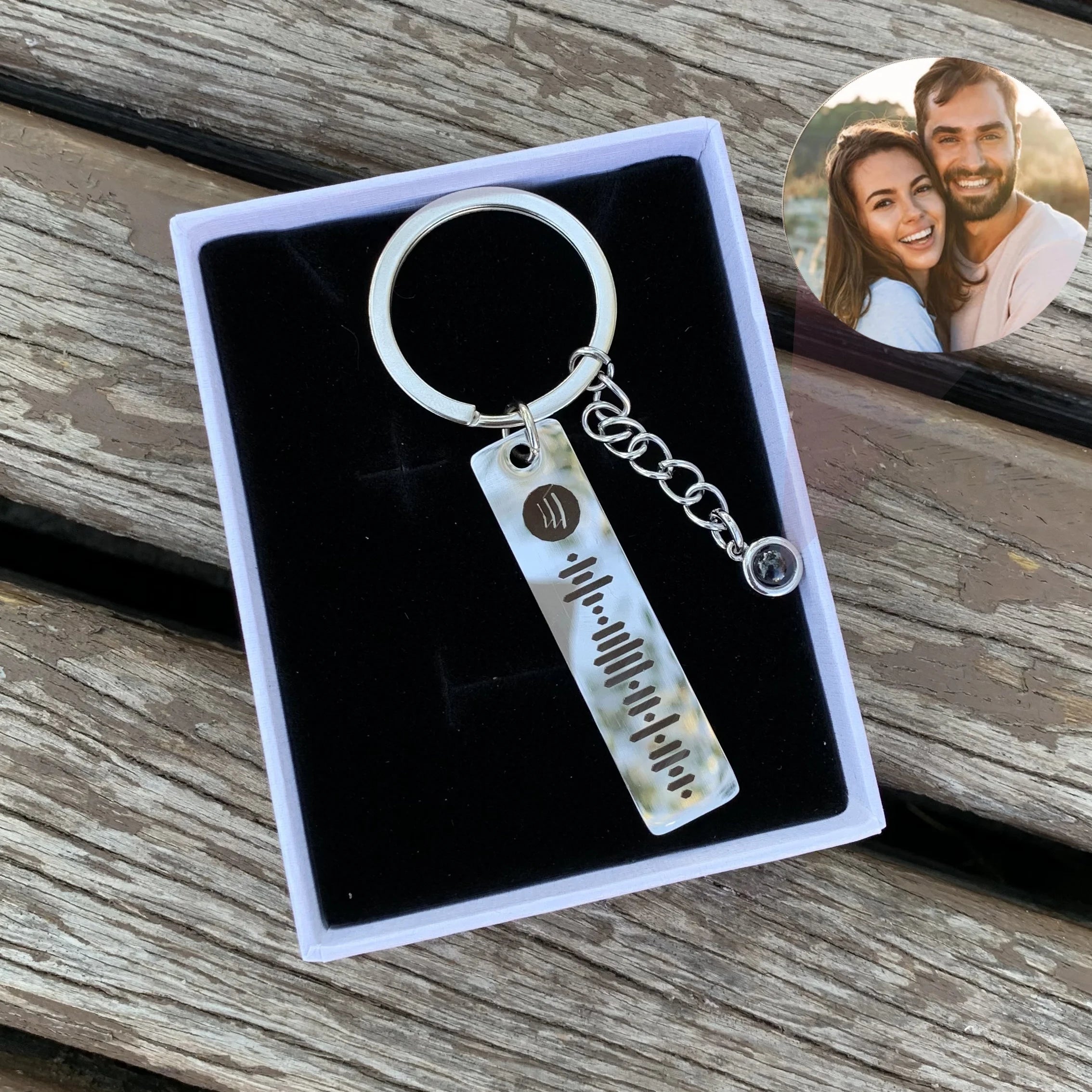Spotify Music Code Keychain With Custom Photo