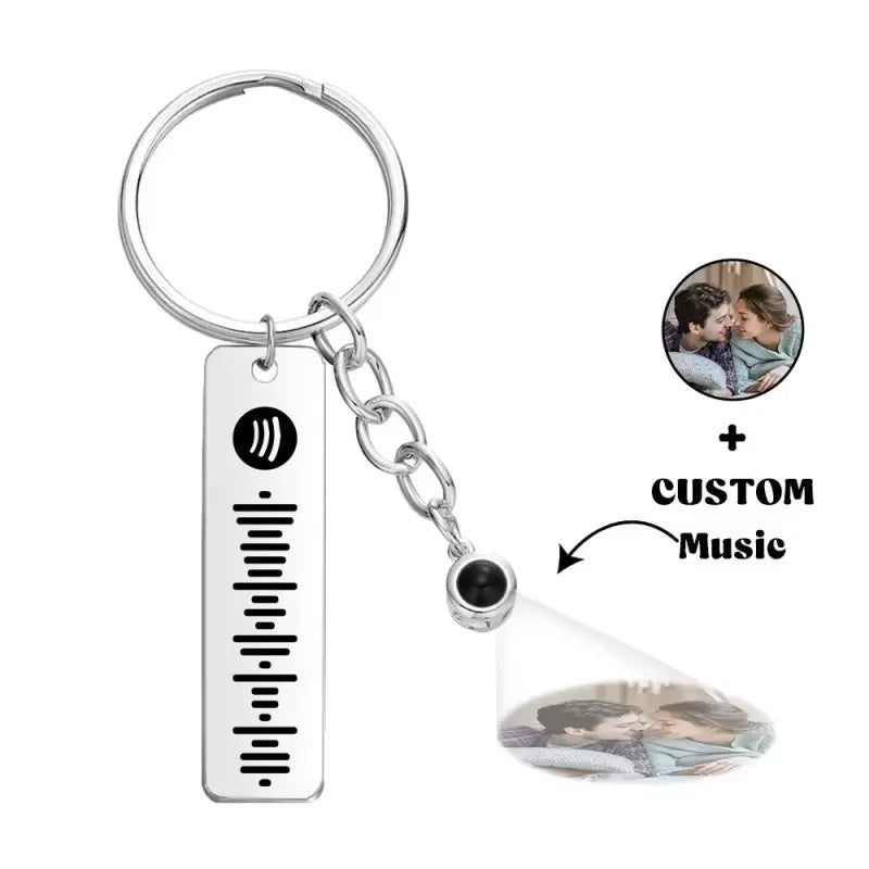 Spotify Music Code Keychain With Custom Photo