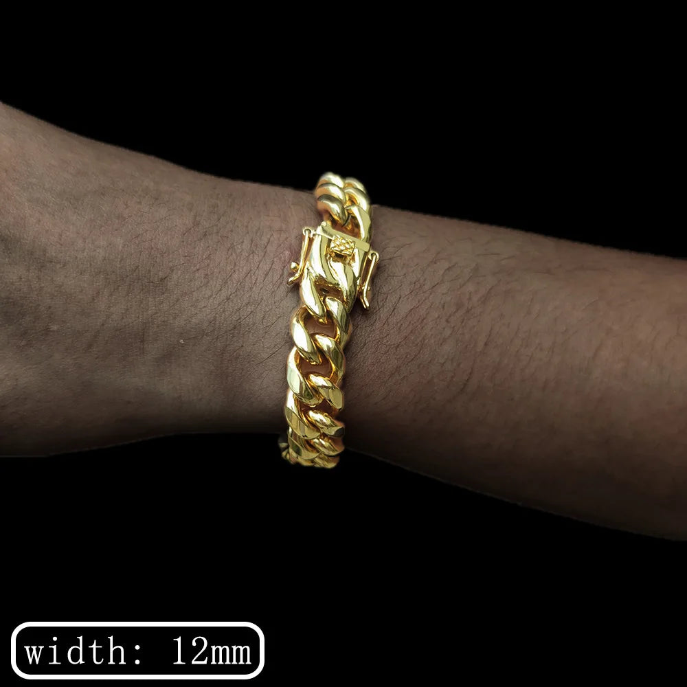 Miami Gold Curb Cuban Bracelet