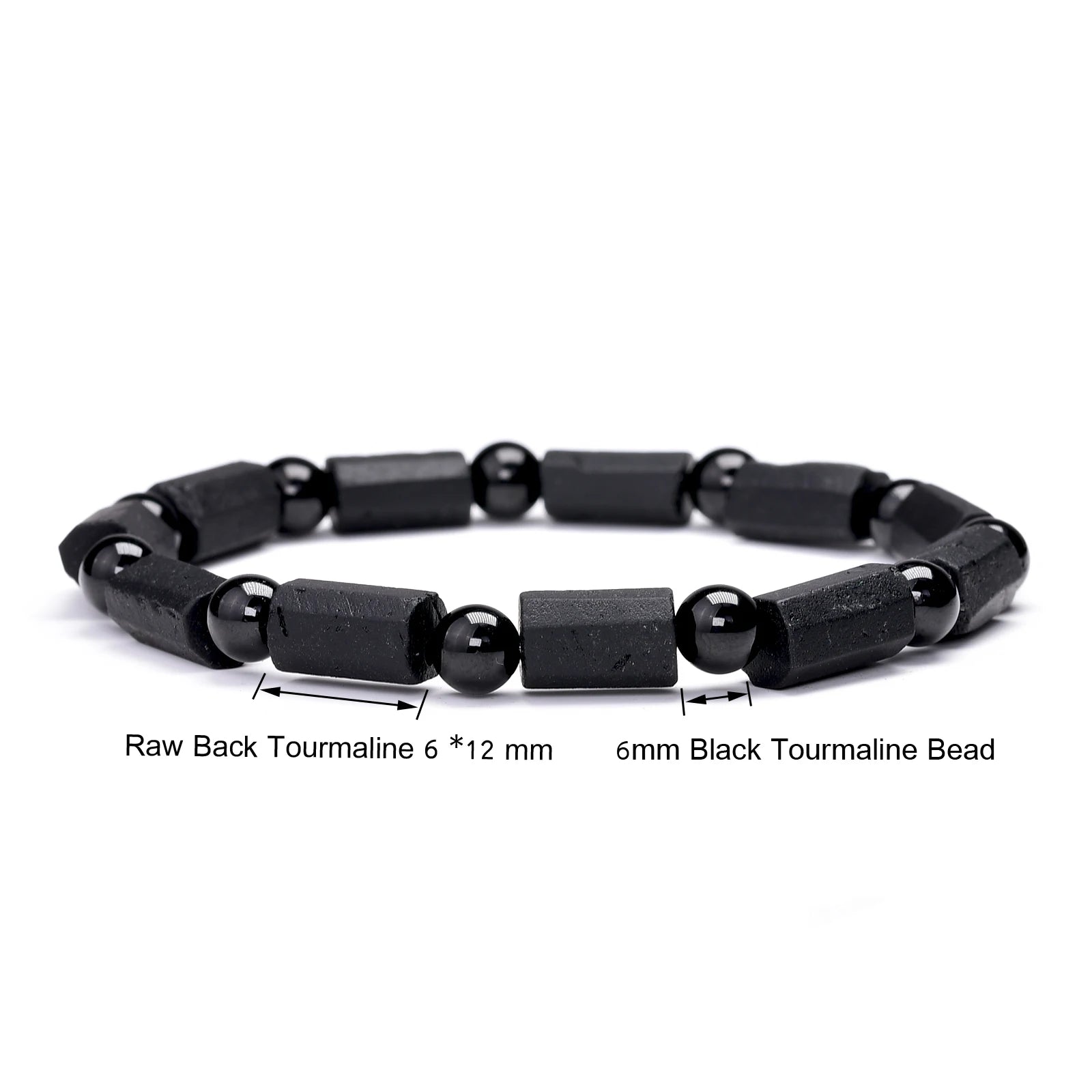 Men's Natural Black Ball Tourmaline Bracelet