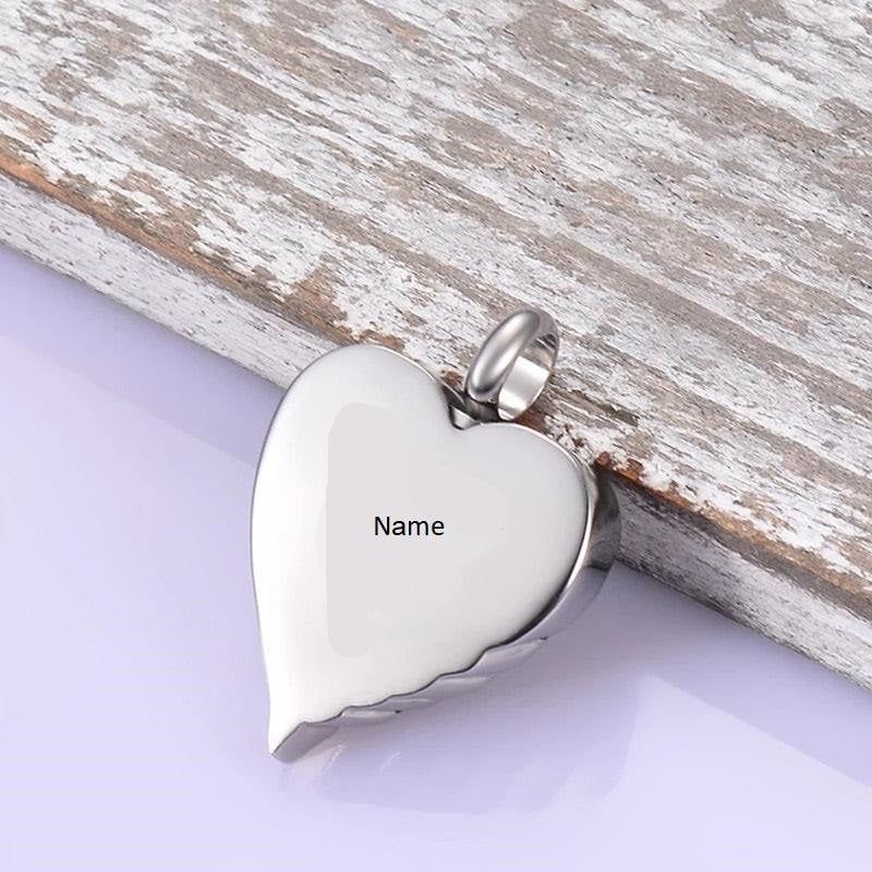 Custom Heart Wing Pendant Urn For Pet Ashes