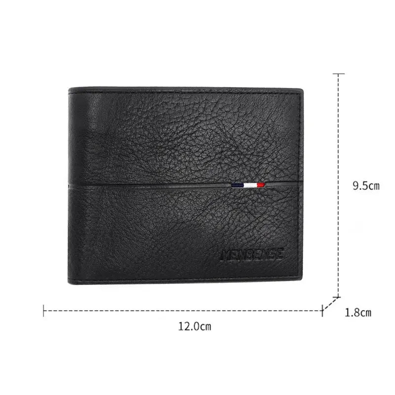Slim Men Wallet New Short Zipper Card Holder Photo Purse Coin Leather