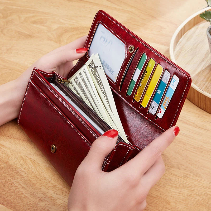 Luxury Women's Leather Wallet With Card Holder and Cash Compartment