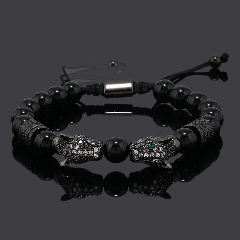Men's Adjustable Style Stainless Steel Luxury Leopard Bracelet